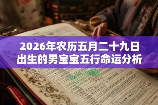 2026年农历五月二十九日出生的男宝宝五行命运分析
