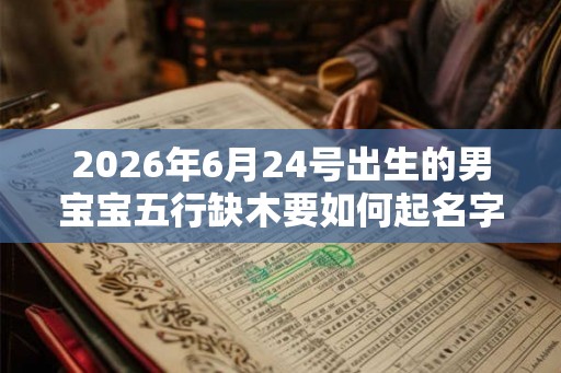 2026年6月24号出生的男宝宝五行缺木要如何起名字