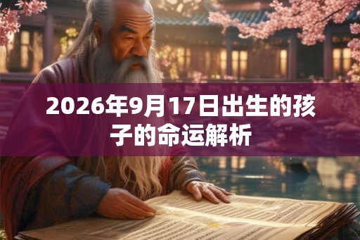 2026年9月17日出生的孩子的命运解析