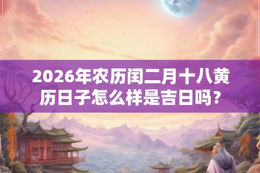 2026年农历闰二月十八黄历日子怎么样是吉日吗？