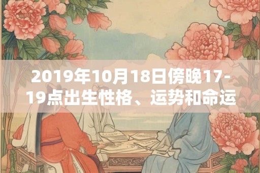 2019年10月18日傍晚17-19点出生性格、运势和命运