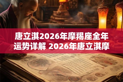 唐立淇2026年摩羯座全年运势详解 2026年唐立淇摩羯座运势如何