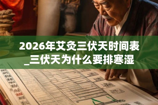 2026年艾灸三伏天时间表_三伏天为什么要排寒湿