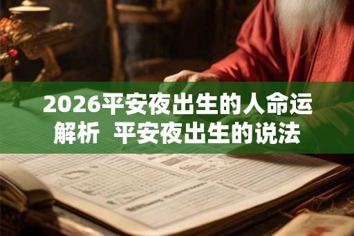 2026平安夜出生的人命运解析  平安夜出生的说法