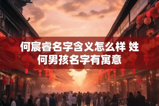 何宸睿名字含义怎么样 姓何男孩名字有寓意