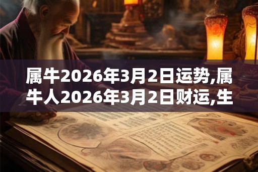 属牛2026年3月2日运势,属牛人2026年3月2日财运,生肖牛2026年3月2日运势