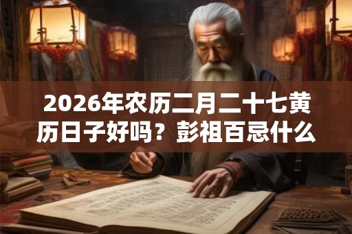 2026年农历二月二十七黄历日子好吗？彭祖百忌什么意思？