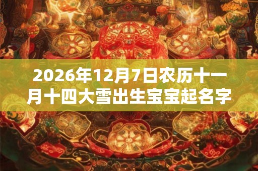 2026年12月7日农历十一月十四大雪出生宝宝起名字免费参考