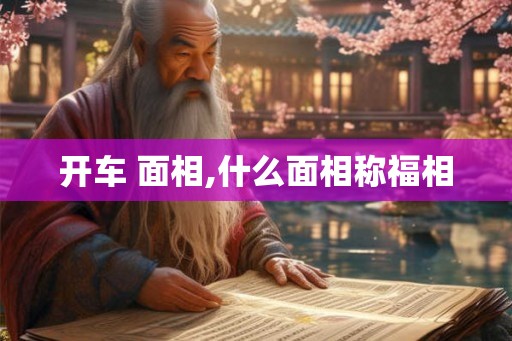 开车 面相,什么面相称福相