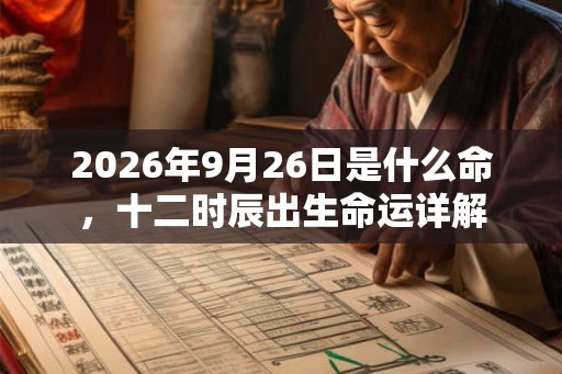 2026年9月26日是什么命,十二时辰出生命运详解 2026年9月26日是什么命,十二时辰出生命运详解