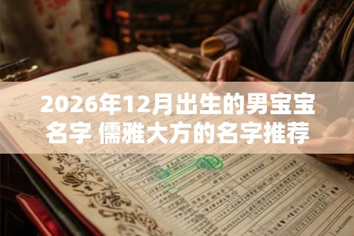 2026年12月出生的男宝宝名字 儒雅大方的名字推荐
