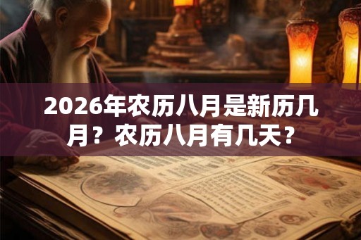 2026年农历八月是新历几月？农历八月有几天？