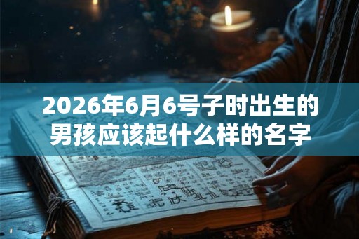 2026年6月6号子时出生的男孩应该起什么样的名字