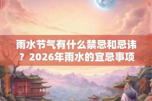 雨水节气有什么禁忌和忌讳？2026年雨水的宜忌事项