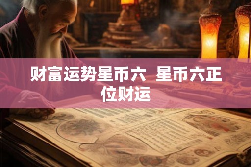 财富运势星币六 星币六正位财运 财富运势星币六 星币六正位财运