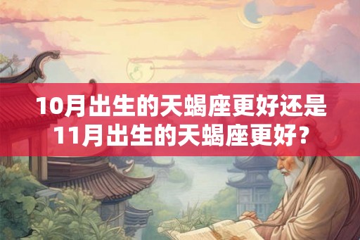 10月出生的天蝎座更好还是11月出生的天蝎座更好？