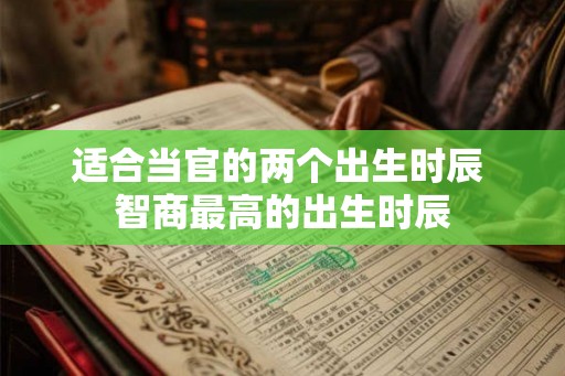 适合当官的两个出生时辰 智商最高的出生时辰