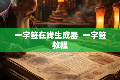 一字签在线生成器 一字签教程 一字签在线生成器 一字签教程