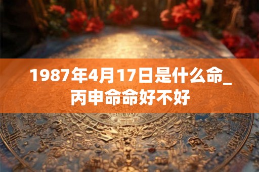 1987年4月17日是什么命_丙申命命好不好