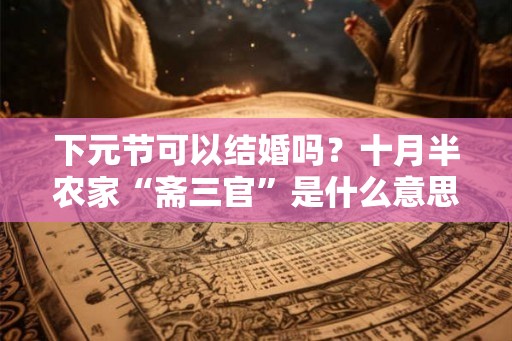 下元节可以结婚吗？十月半农家“斋三官”是什么意思？