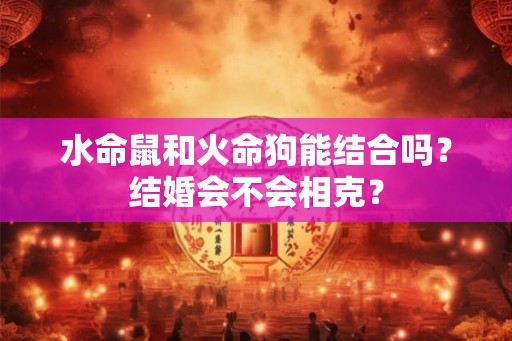 水命鼠和火命狗能结合吗？结婚会不会相克？