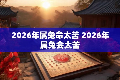 2026年属兔命太苦 2026年属兔会太苦