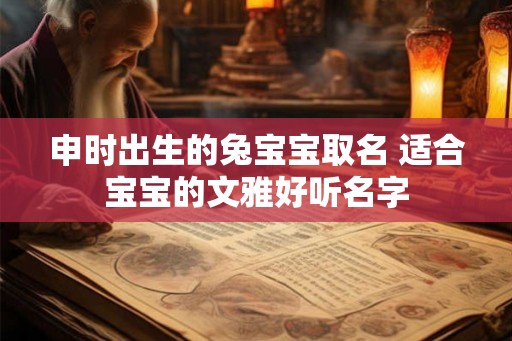 申时出生的兔宝宝取名 适合宝宝的文雅好听名字