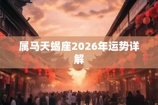 属马天蝎座2026年运势详解 属马天蝎座2026年运势详解