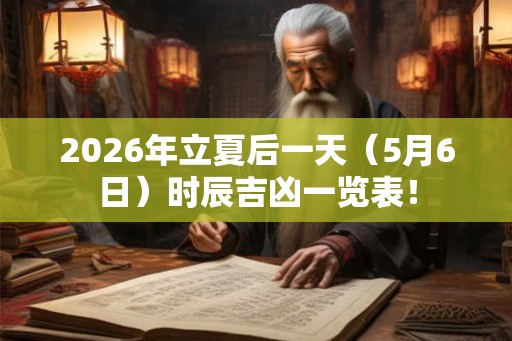 2026年立夏后一天(5月6日)时辰吉凶一览表! 2026年立夏后一天(5月6日)时辰吉凶一览表!
