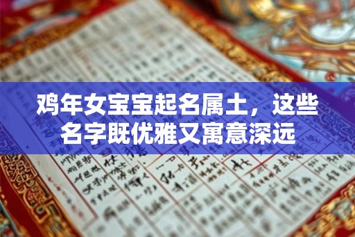 鸡年女宝宝起名属土，这些名字既优雅又寓意深远