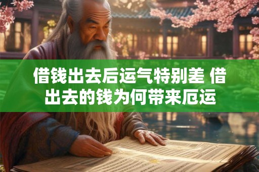 借钱出去后运气特别差 借出去的钱为何带来厄运