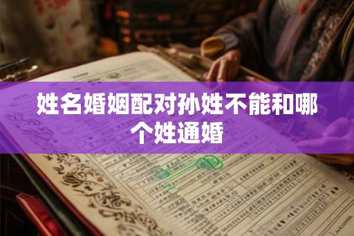 姓名婚姻配对孙姓不能和哪个姓通婚