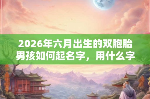 2026年六月出生的双胞胎男孩如何起名字，用什么字比较好
