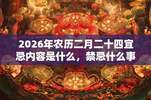 2026年农历二月二十四宜忌内容是什么，禁忌什么事项？