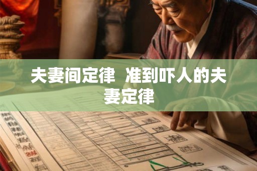 夫妻间定律  准到吓人的夫妻定律