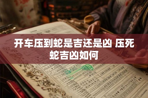开车压到蛇是吉还是凶 压死蛇吉凶如何