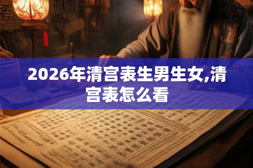2026年清宫表生男生女,清宫表怎么看 2026年清宫表生男生女,清宫表怎么看