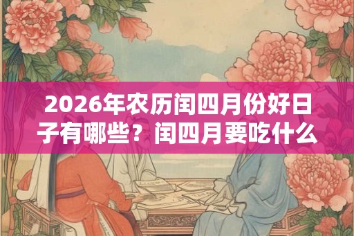 2026年农历闰四月份好日子有哪些？闰四月要吃什么？