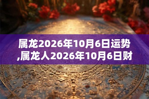 属龙2026年10月6日运势,属龙人2026年10月6日财运,生肖龙2026年10月6日运势