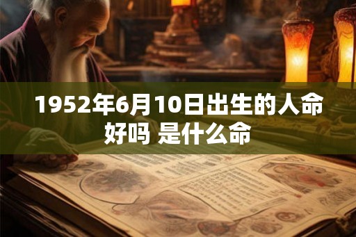 1952年6月10日出生的人命好吗 是什么命