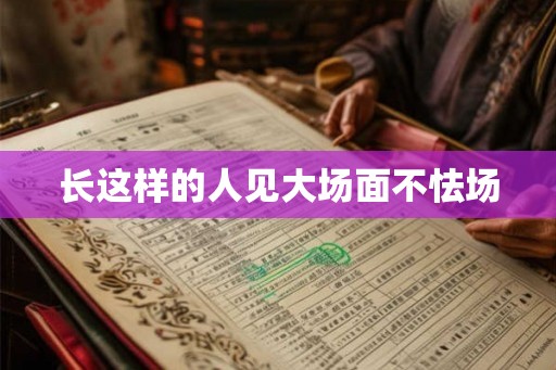 长这样的人见大场面不怯场