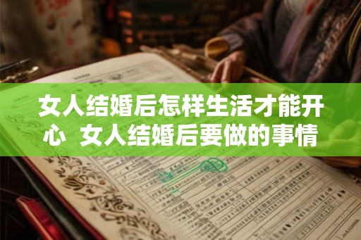 女人结婚后怎样生活才能开心  女人结婚后要做的事情