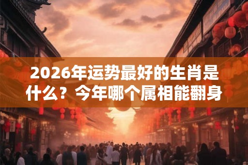 2026年运势最好的生肖是什么？今年哪个属相能翻身