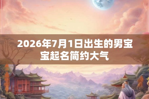 2026年7月1日出生的男宝宝起名简约大气