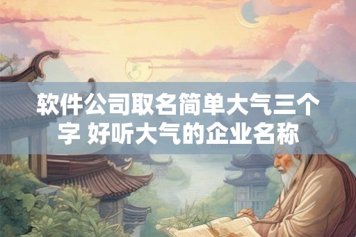软件公司取名简单大气三个字 好听大气的企业名称