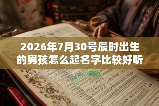 2026年7月30号辰时出生的男孩怎么起名字比较好听