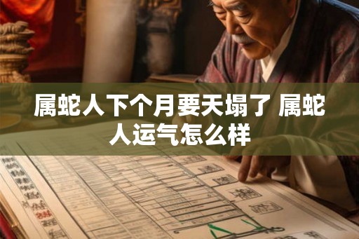 属蛇人下个月要天塌了 属蛇人运气怎么样