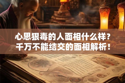 心思狠毒的人面相什么样？千万不能结交的面相解析！