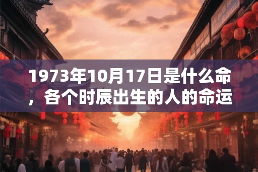 1973年10月17日是什么命，各个时辰出生的人的命运