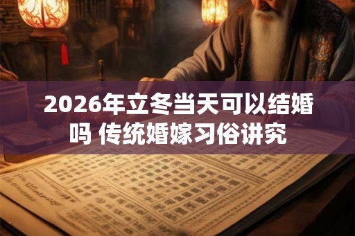 2026年立冬当天可以结婚吗 传统婚嫁习俗讲究